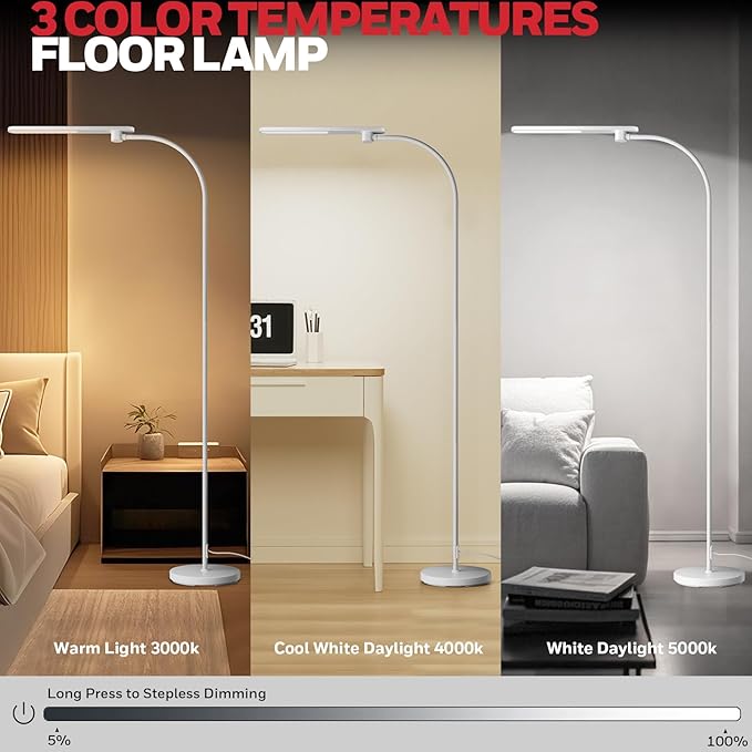 Honeywell LED Floor Lamp, F4 Sunturalux™ Gooseneck Reading Floor Lamp, Super - Image 4
