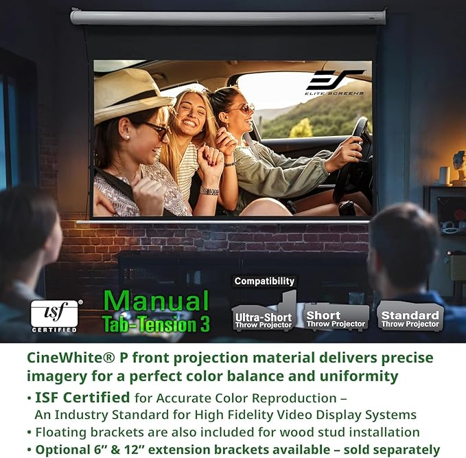 Elite Screens Manual Tab-Tension 3, 110-INCH - Image 4