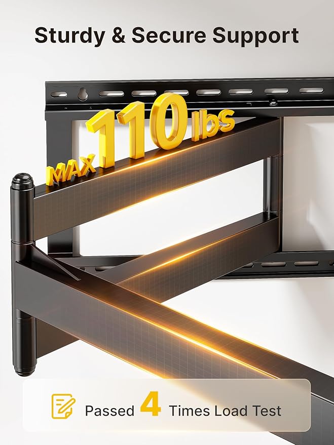 monTEK Long Arm TV Wall Mount for Most 43-80 Inch TVs, 42 Inch Long Extension - Image 6