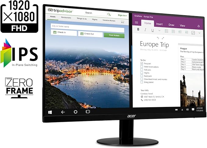 acer 21.5 Inch Full HD IPS Ultra-Thin Zero Frame Computer Monitor, SB220Q bi - Image 2