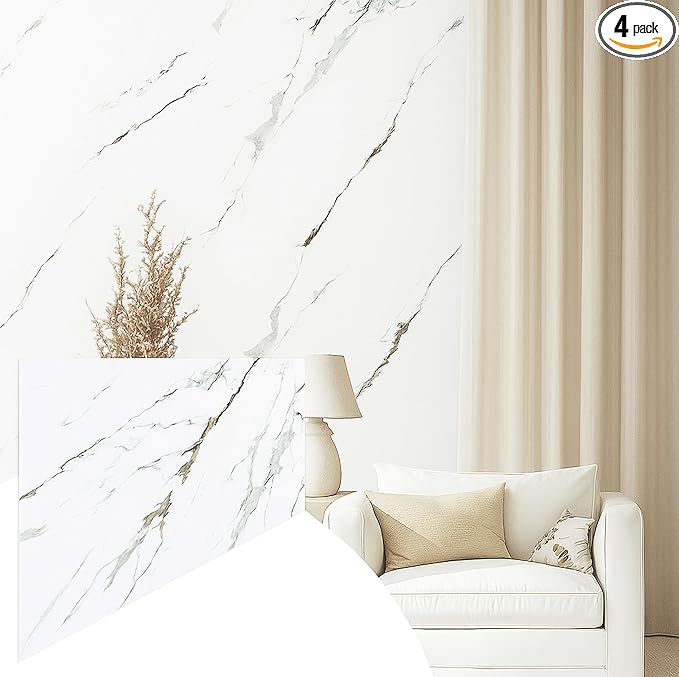 Dundee Deco Faux Marble Wall Panels - 2 ft X 4 ft - Glossy by DundeeDeco