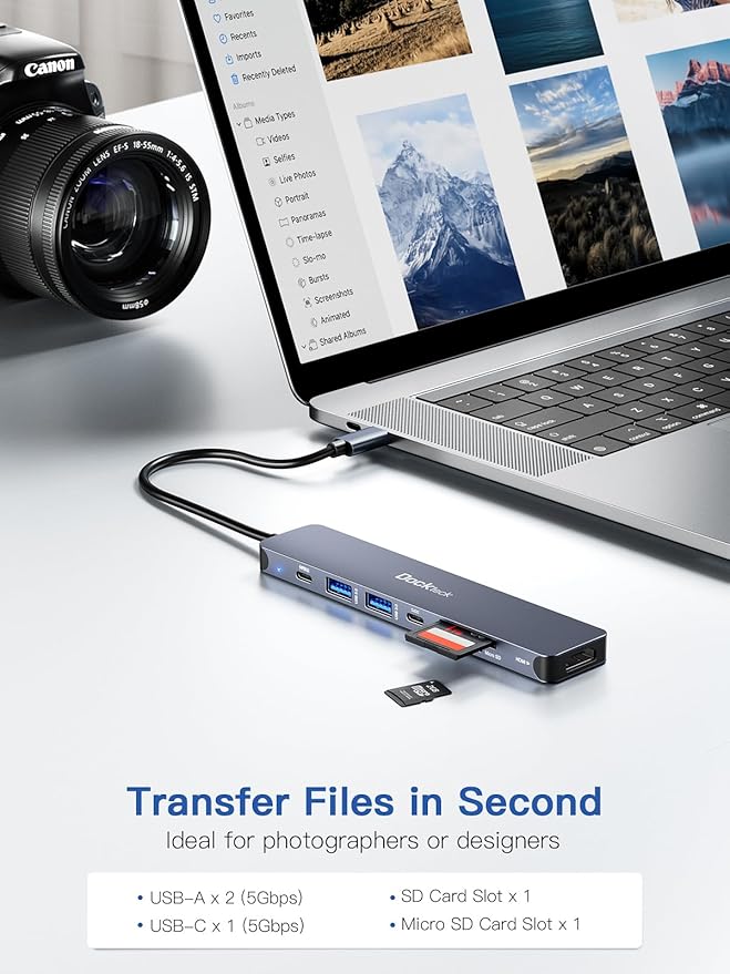 USB C Hub, dockteck 7 in 1 Multiport USB C Adapter - Image 3