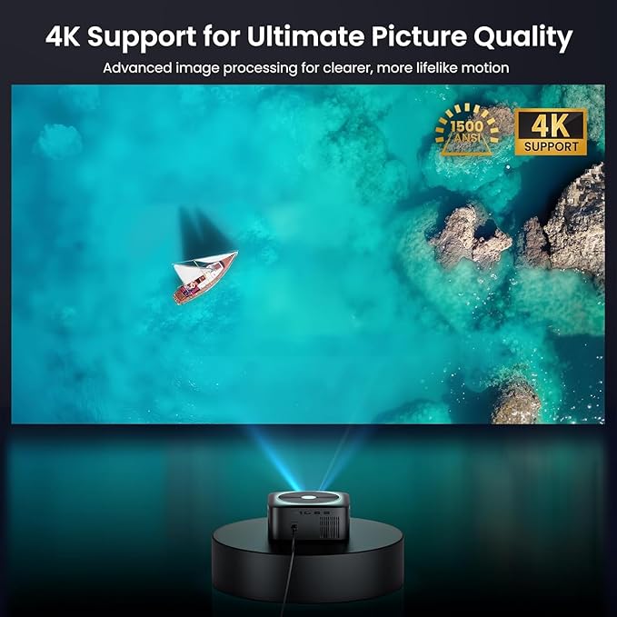 1500 ANSI Official Licensed Google TV Smart Projector, HAPPRUN 4K Full HD Home - Image 4