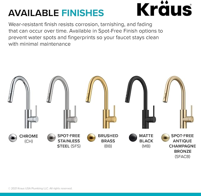 KRAUS Oletto Single Handle Pull Down Kitchen Faucet - Image 16