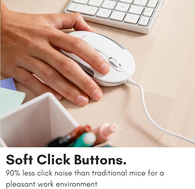 Macally Silent Wired Mouse - Image 4