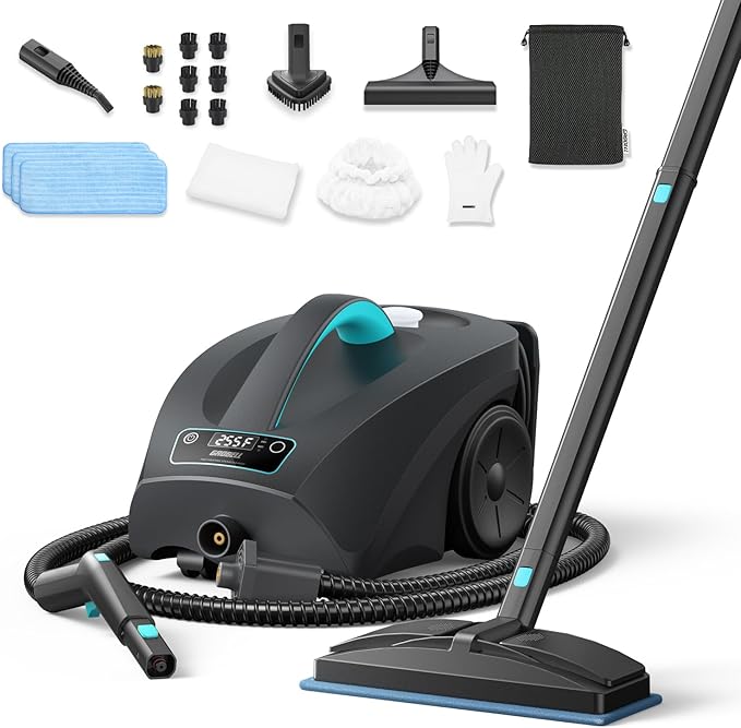GROBELL Steam Cleaner: 40s Fast Heating-0.66Gal Large Tank-21 PCS Kit-No by GROBELL