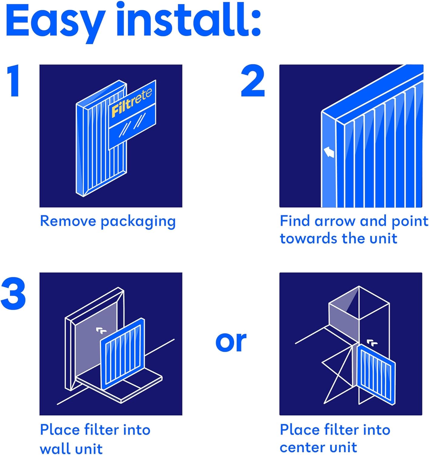 Filtrete 18x25x1 Air Filter, MERV 12, MPR 1500, Allergens, Bacteria & Viruses, 3-Month AC and Furnace Filters, Cleaner Air, Reliable Airflow, 4 HVAC Filters (Actual Size 17.81 x 24.81 x 0.78 in)