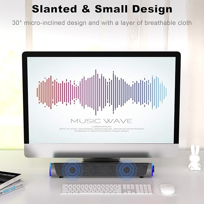 SOULION R30 Computer Speakers, USB Powered PC Speaker, Colorful LED Lights - Image 9