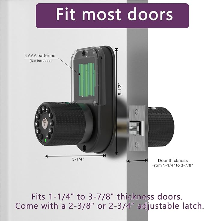 BOTHSTAR Double Sided Keyless Door Knob Lock - Image 5