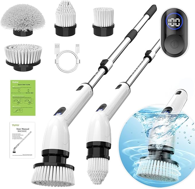 TUYU Electric Spin Scrubber, Full-Body IPX7 Waterproof Bathroom Scrubber by TUYUElectricspinscrubber
