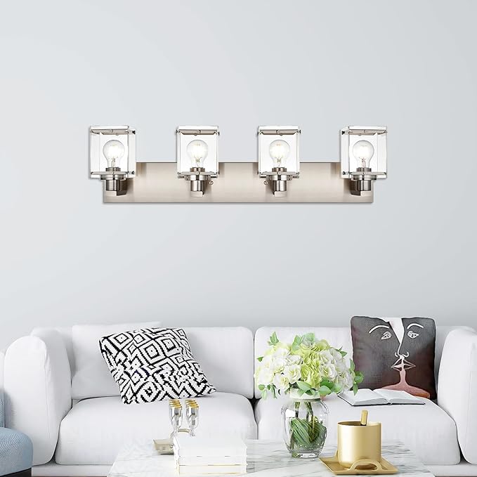 WINSHEN 4-Lights Bathroom Vanity Light Fixtures in Brushed Nickel, E26 Socket - Image 4
