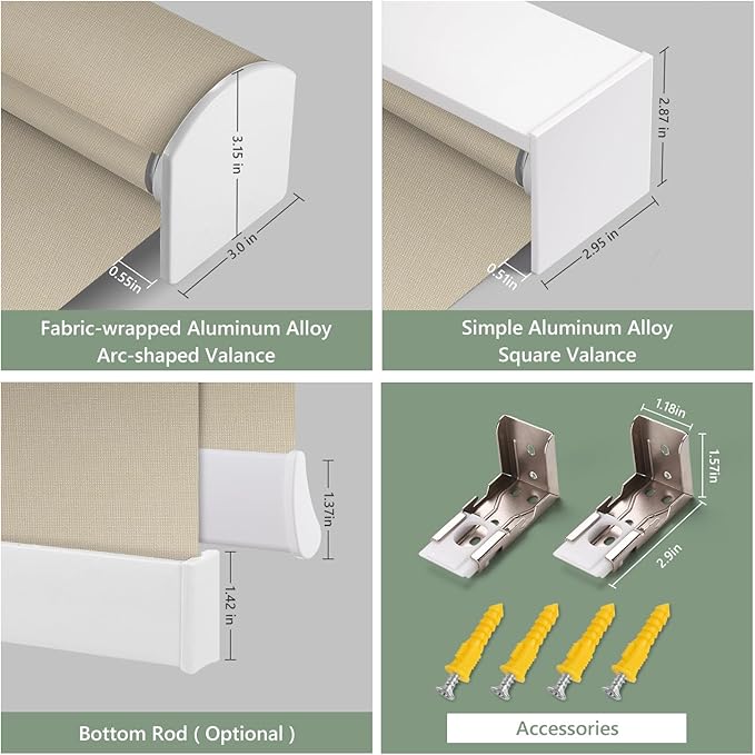 ZSHINE Motorized Blackout Roller Blinds Customize Width Remote Control Wireless - Image 5