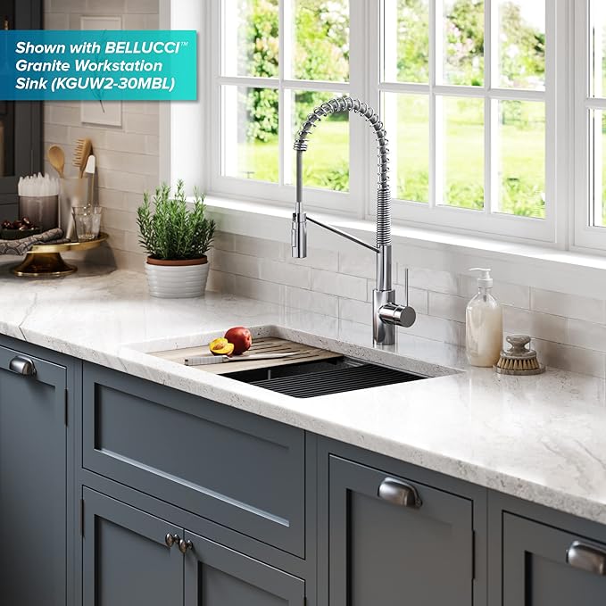 KRAUS Oletto Commercial Style Single Handle Pull Down Kitchen Faucet - Image 12