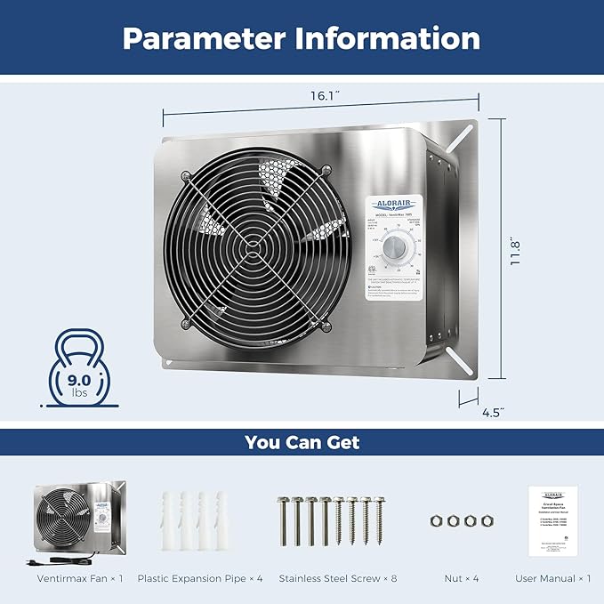 ALORAIR 780CFM Crawlspace Ventilation Fan - Image 6