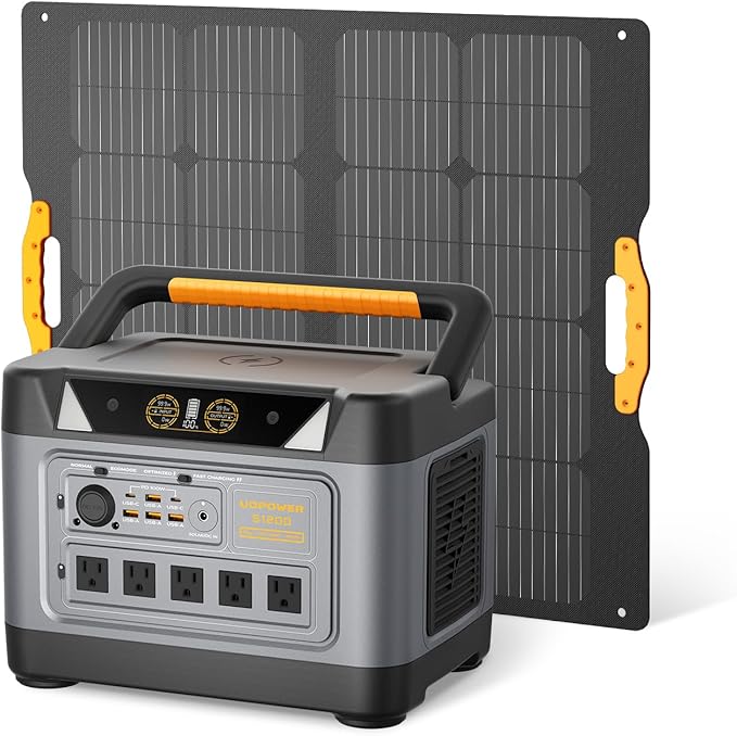 UDPOWER S1200 1190Wh Solar Generator Kit | 1200W Power Station + 120W Solar by UDPOWER