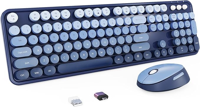 Nowlike Wireless Keyboard and Mouse Combo, Retro Typewriter Keyboard by Unknown