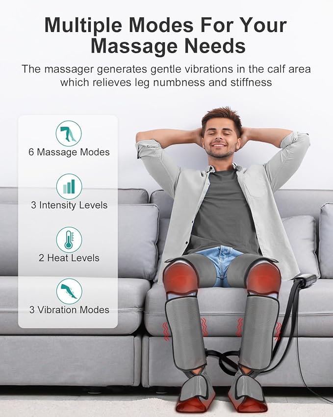 Nekteck Leg Massager for Circulation and Pain Relief, Air Compression Foot Calf - Image 2