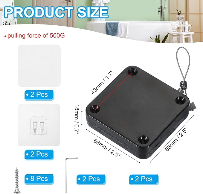 PATIKIL Punch-Free 500g Automatic Sliding Screen Door Closer - Image 2