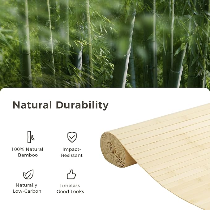 OUZUGIE 1 Pack 96x24 Inch Natural Bamboo Wall Panel – Raw Pole Wrap Paneling - Image 7