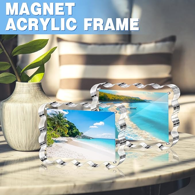 Aheroi Acrylic Picture Frames, 3 Pack 4x6 Clear Scalloped Photo Frame - Image 7