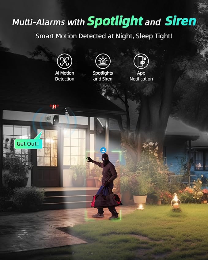 MaxiViz Solar Camera Outdoor Wireless, 2.4G Wi-Fi Security Camera - Image 5