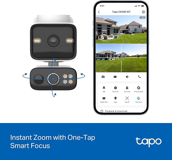Tapo 2K Dual Lens Pan/Tilt Security Battery Camera Wireless w/Solar Panel - Image 9