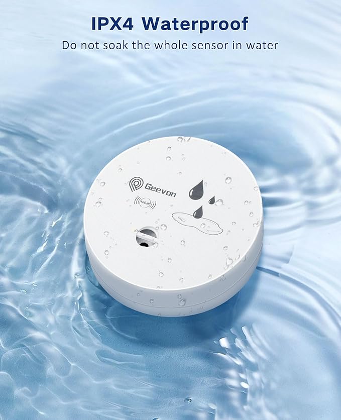 Geevon 2 Pack Water Leak Detectors, 100dB Water Sensor Alarms Flood Detector - Image 7