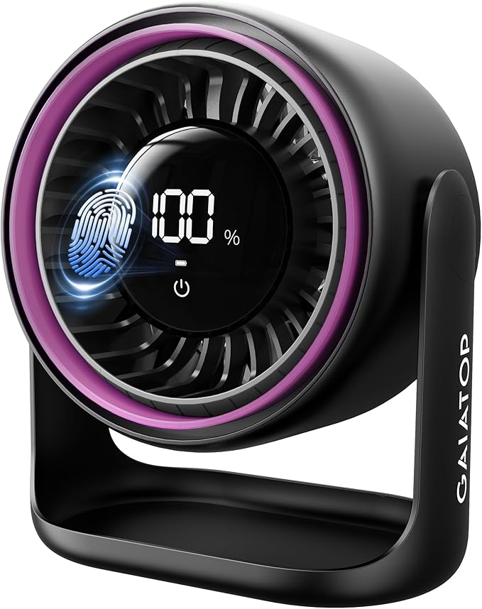 Gaiatop Desk Fan with Touch Control, 4000mAh Battery, 5 Speeds Ultra Quiet by GAIATOP