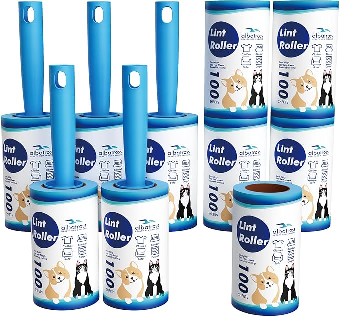 Extra Sticky Lint Roller, Mega Value Set 1000 Sheets by AlbatrossHealthNewEngland