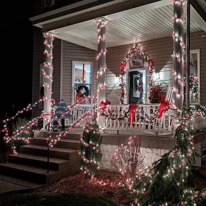 HOME LIGHTING 66ft Valentines Decorative Mini Lights, 200 LED Green Wire Fairy - Image 4