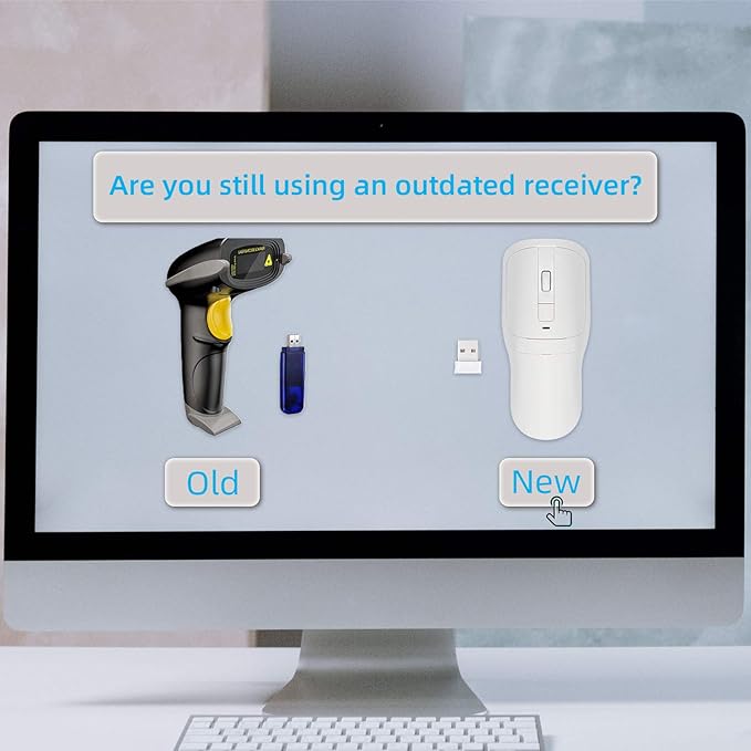 THARO New Wireless Mouse Barcode Scanner, 2-in-1 Design 2D Handheld Barcode - Image 3