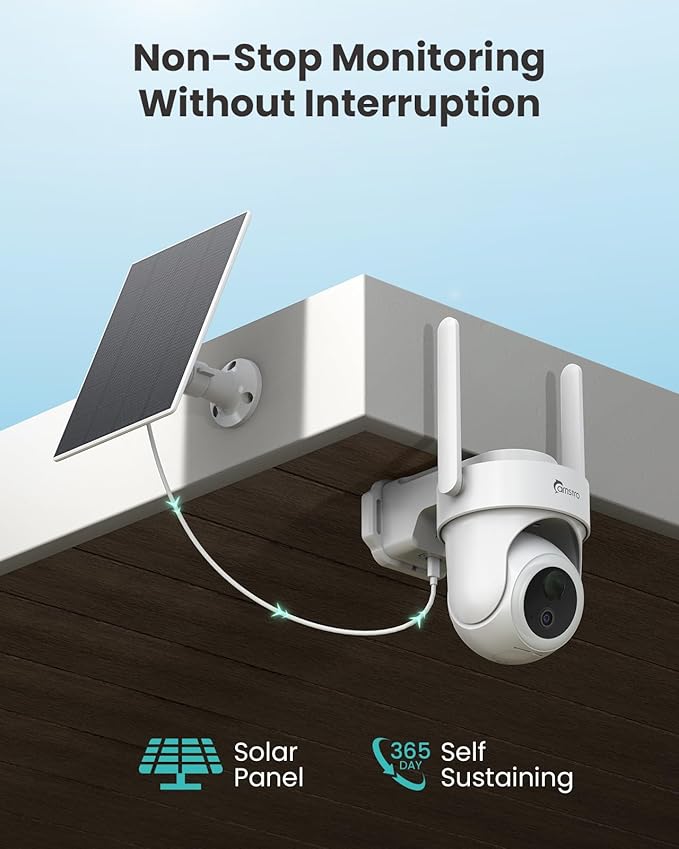 CAMSTRO 4K Security Cameras Wireless Outdoor No Subscription, 360° PTZ Home - Image 6