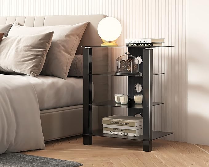 FITUEYES 4-Tier AV Media Cabinet Stand Component Cabinet, Gaming TV Stand and - Image 2