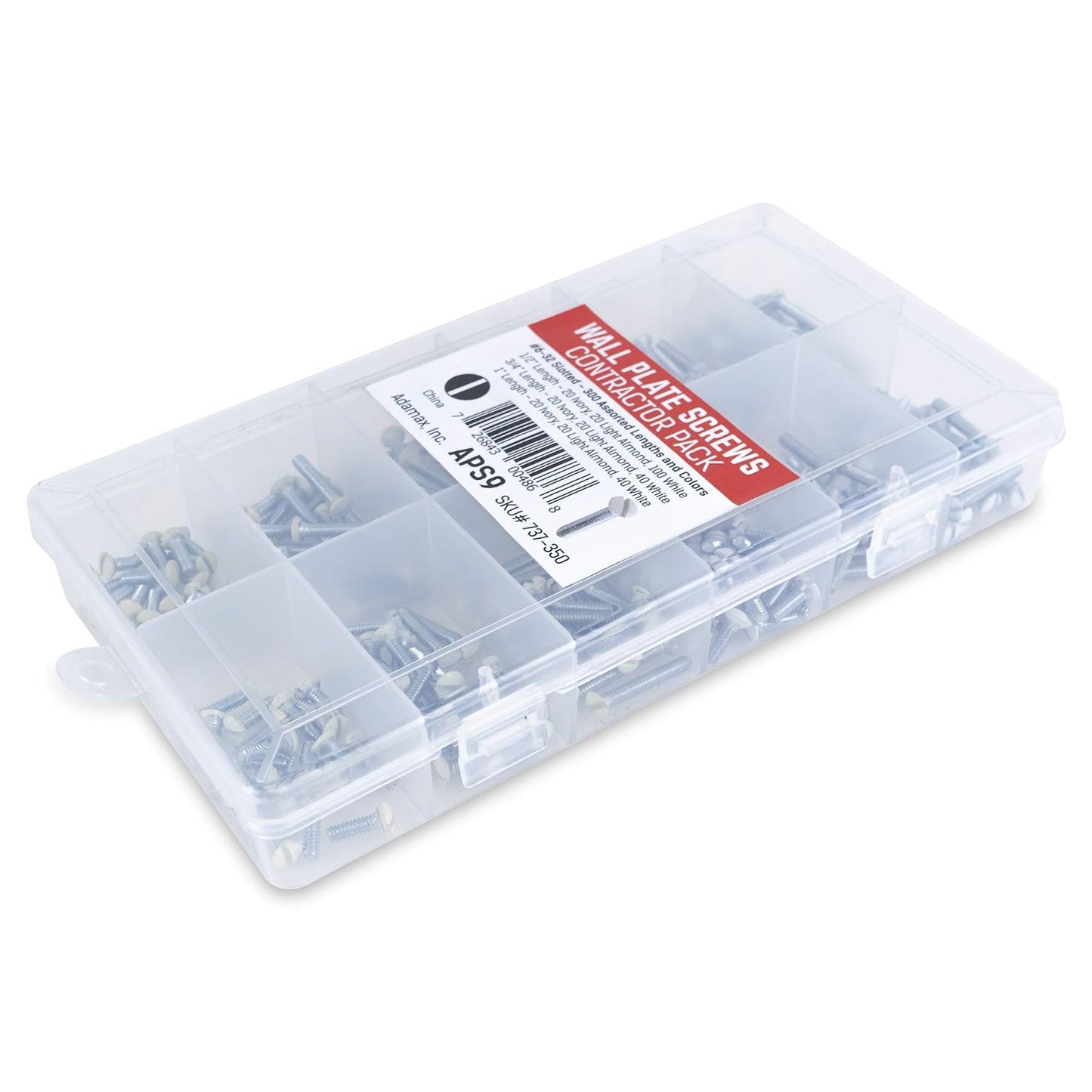 APS-9 6/32-Inch Slotted Wall Plate Screws,Assorted