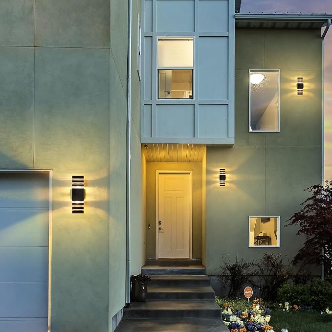 Delicavy Dusk to Dawn Sensor Outdoor Wall Lights Up Down Porch Lights Modern - Image 7