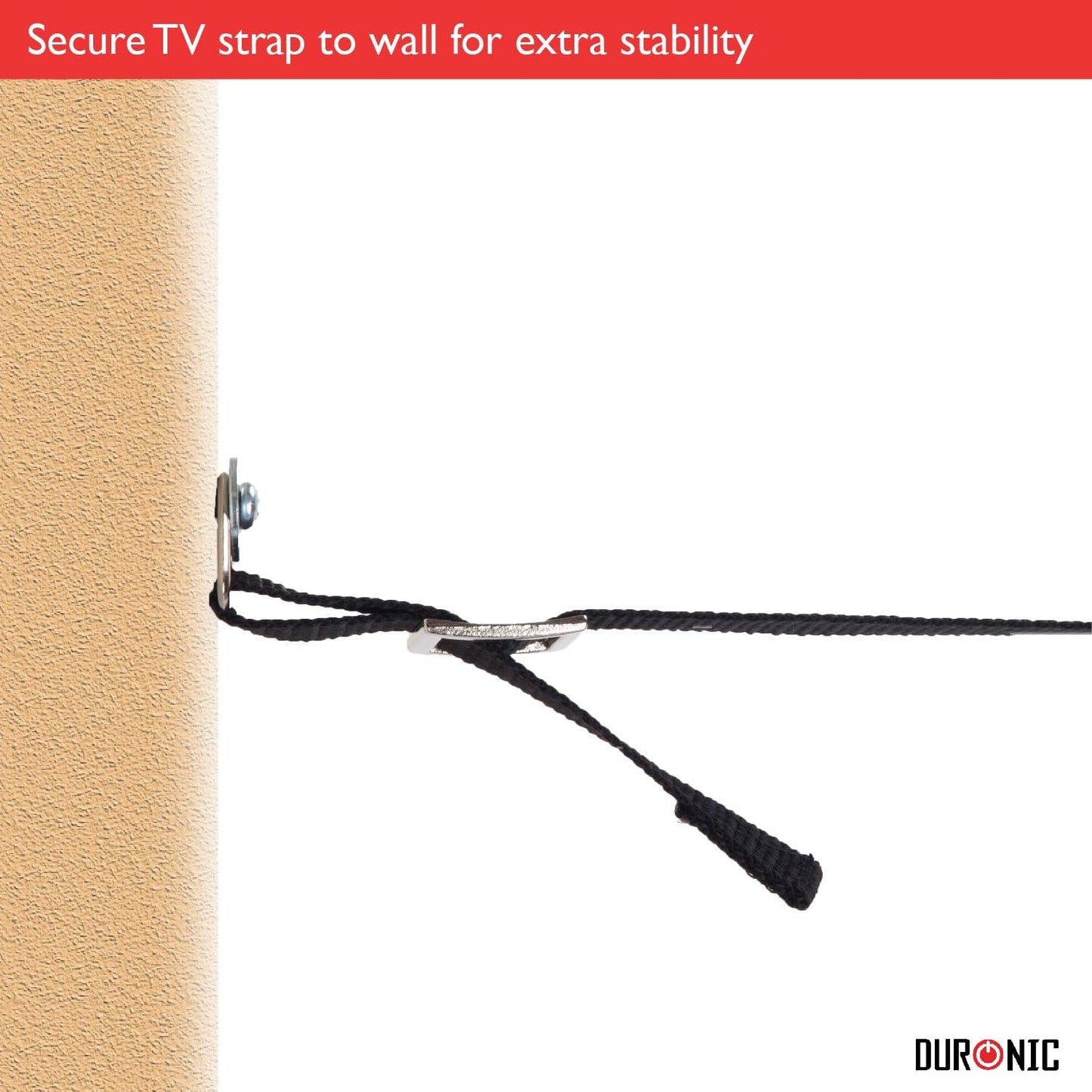 Duronic TVSAFE1 TV Stand Safety Strap - Reduces The Risk of Your TV Tipping Over