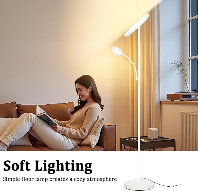 Floor Lamp, Upgraded 42W/4200LM Super Bright Floor Lamp, 2-in-1 LED Dimmable - Image 8