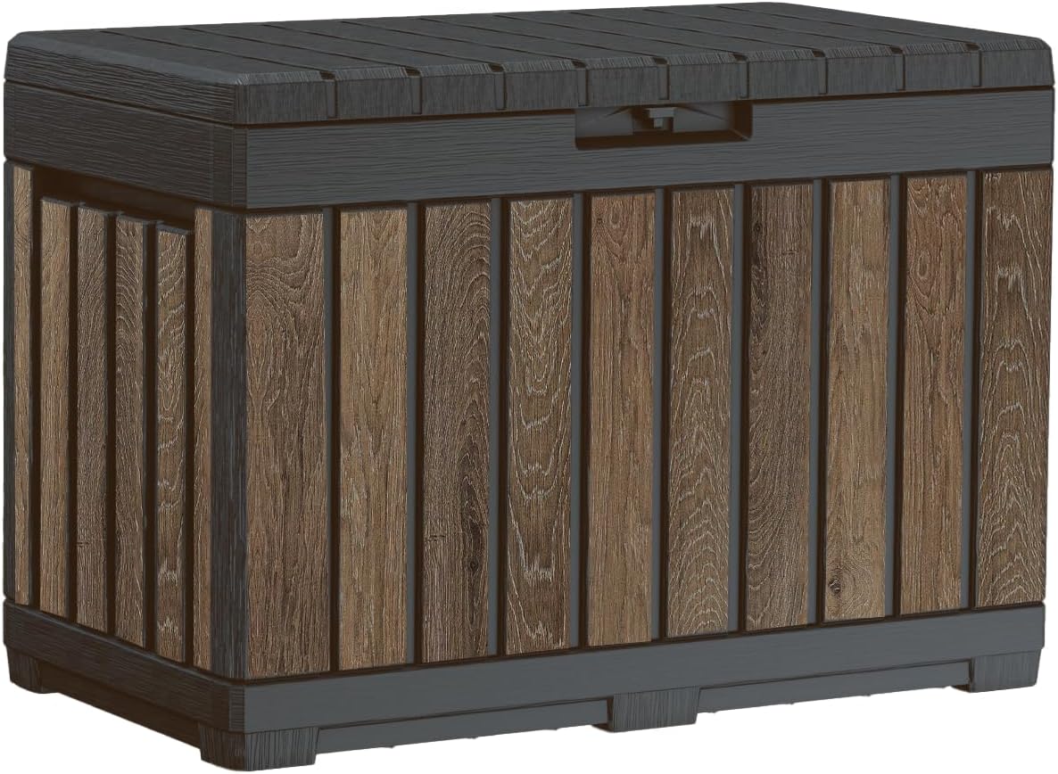 keter premium everwood 50 gal outdoor storage box, main product view