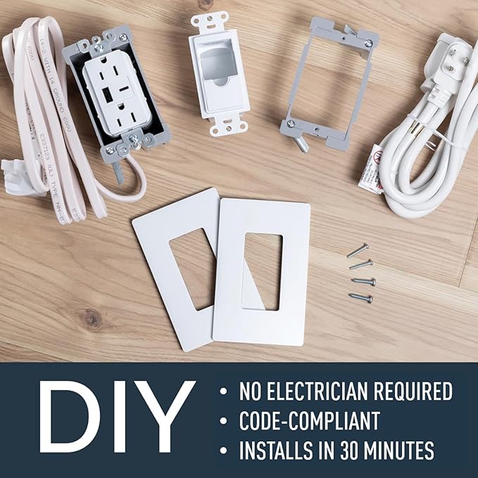 Legrand Wiremold In-Wall Power Outlet Extender Kit, 6 Foot Cable, - Image 4