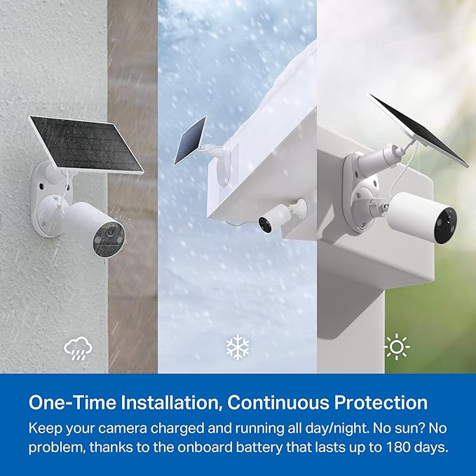 Tapo TP-Link SolarCam C402 Kit, Outdoor Battery Camera w/Solar Panel Base - Image 3