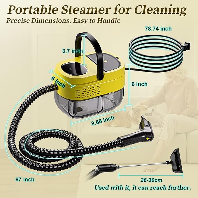 Steam Cleaner, 15s Heat-Up, 1.6L Tank, 3-Level Adjustable Handle, 2500W Steamer - Image 4