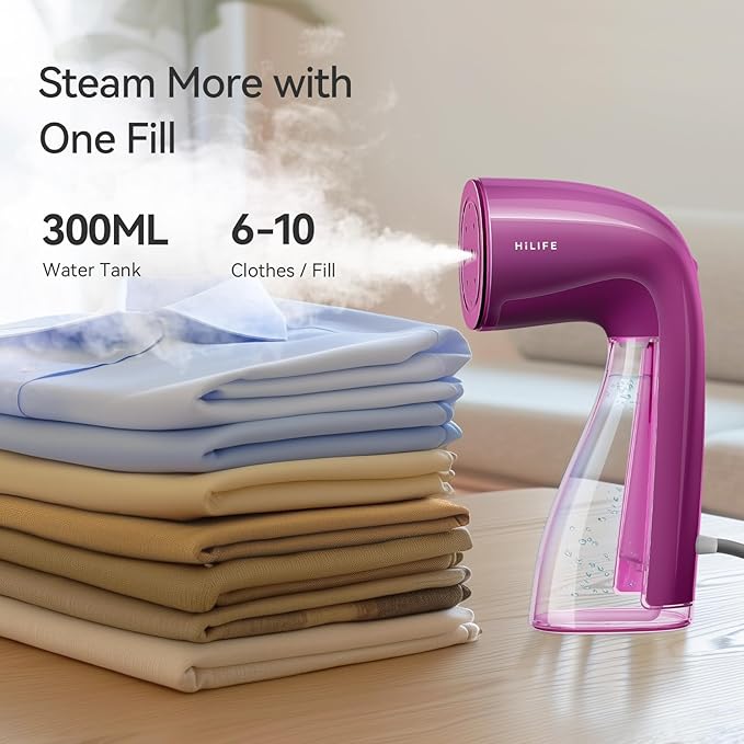 HiLIFE Steamer for Clothes, Portable Handheld Clothing Steamer - Image 3