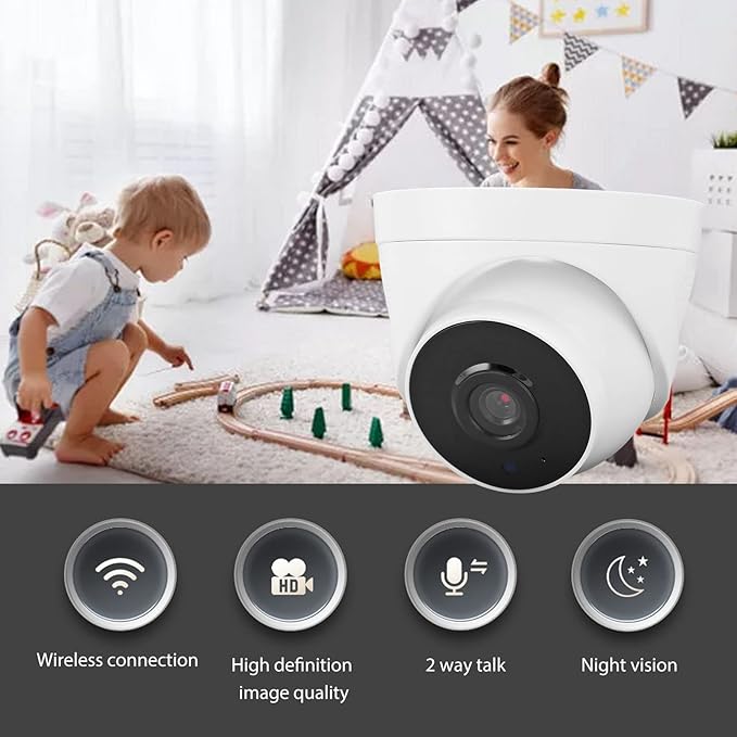 ZASCHMOY Home Security Camera, 1080P HD 2MP Indoor WiFi Surveillance Camera - Image 3