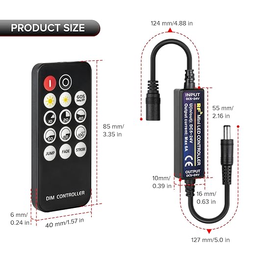 Mini RF Dimmer Controller 14 Keys 3014 5630 5730 3528 LED Strips - Image 2