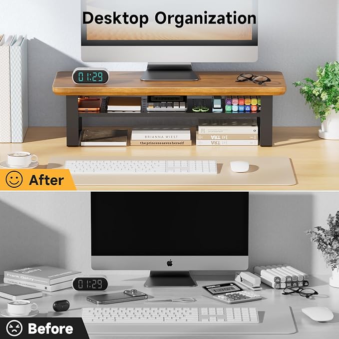 NestNeat Monitor Stand Riser, 24 Inch Computer Monitor Stand - Image 3