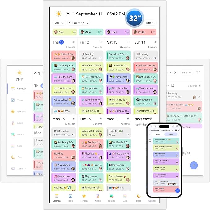 32 Inch Digital Calendar, Electronic Chore Chart, Smart Weekly and Monthly by Herncptar