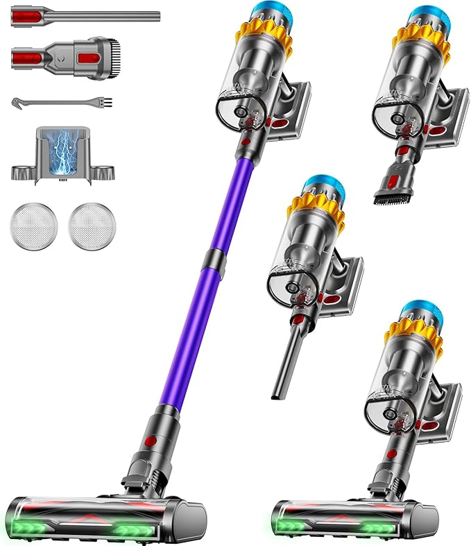 Cordless Vacuum Cleaner, 60KPA 75Min 650W Motor Powerful Vacuum Cleaners by JRFYHFT