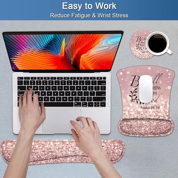 Keyboard Wrist Rest and Mouse Pad Wrist Support Set - Image 4