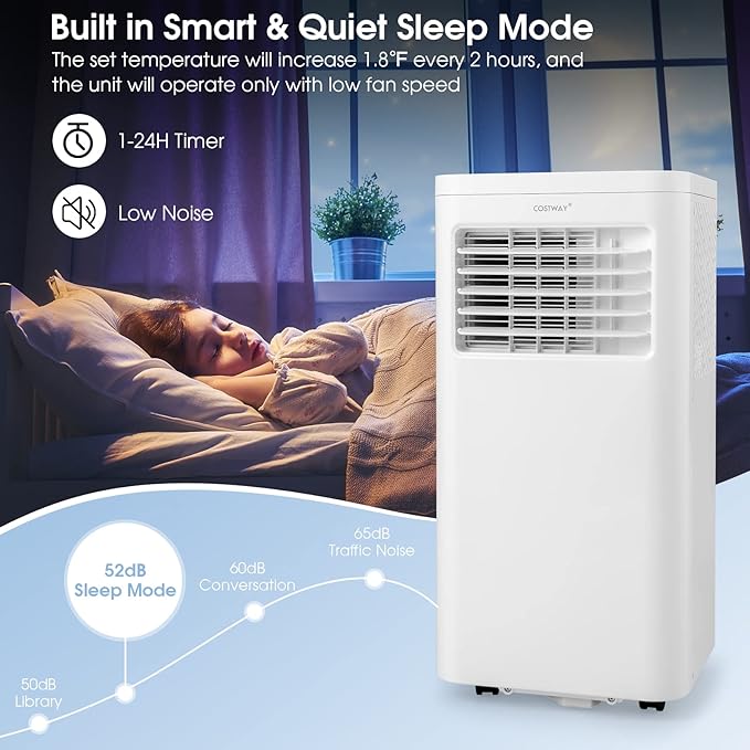 COSTWAY Portable Air Conditioner, 8000 BTU 3-in-1 Personal AC Unit - Image 5