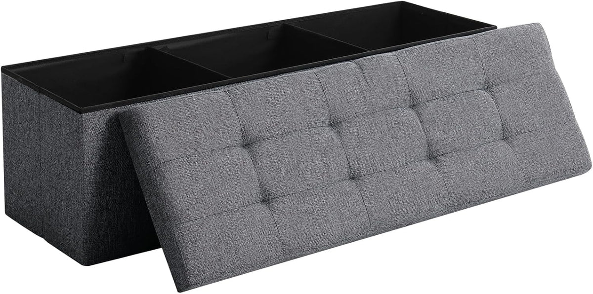 storage ottoman bench foldable footrest foot stool, 45", main product view